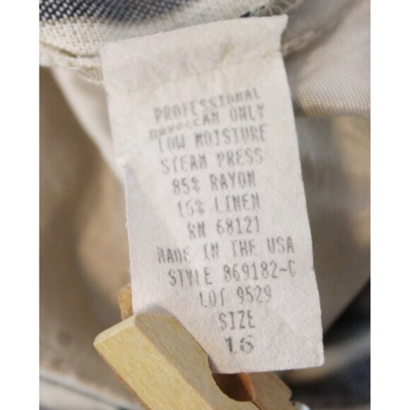 VTG David N Striped Linen Shorts Wide Leg High Waist sz 15/16 Woman 90s Preppy - Picture 9 of 9